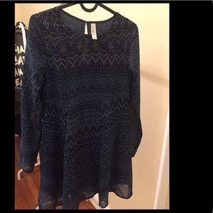 Navy blue printed dress